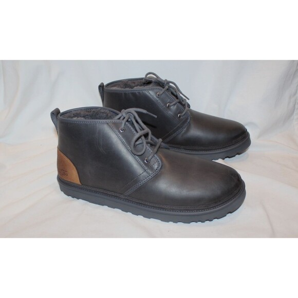 NIB UGG MEN\'S NEUMEL LEATHER ERA SHEARLING LINED CHUKKA BOOTS BLACK 15 main image 5